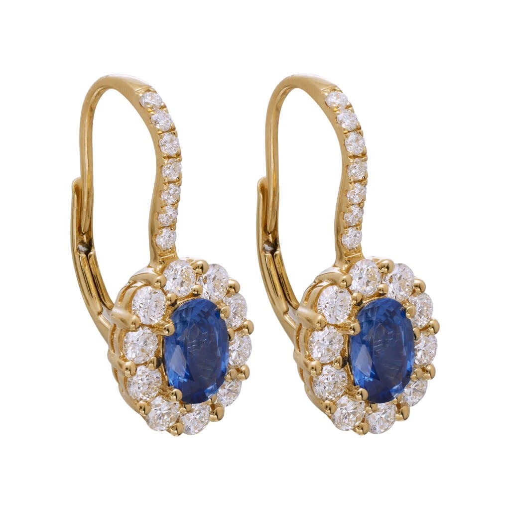 Gold, 1.95ctw Sapphire and Diamond Drop Earrings
