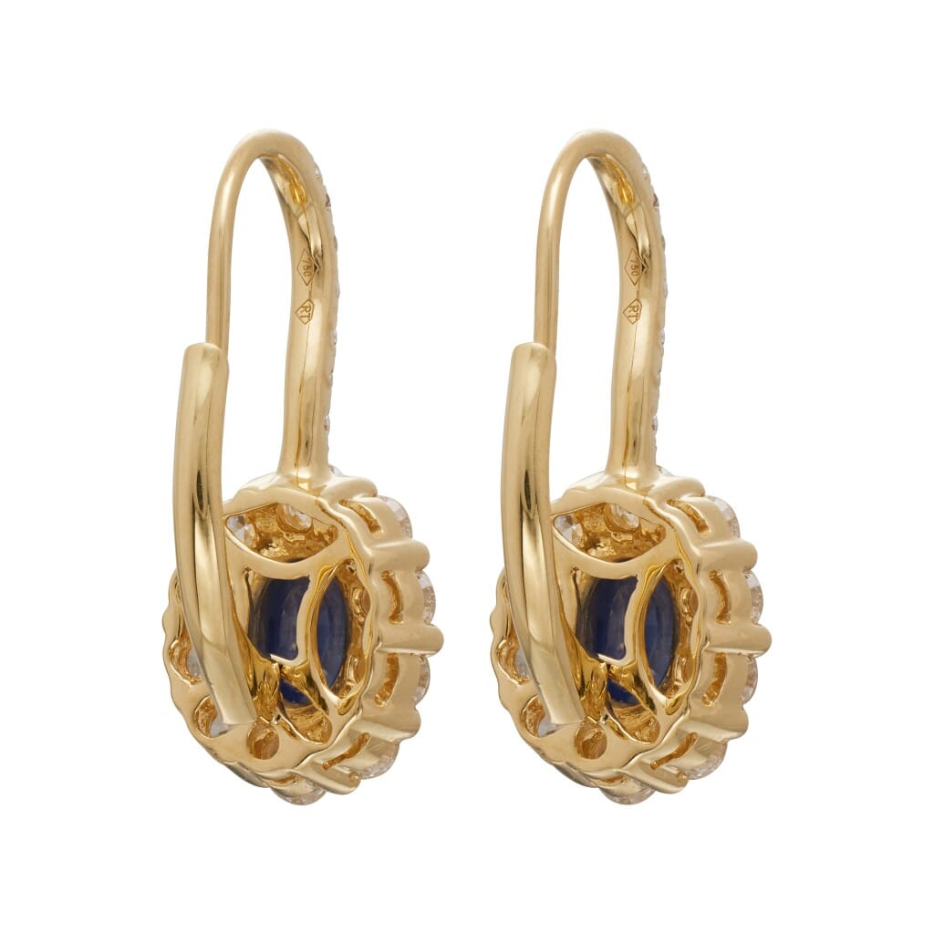Gold, 1.95ctw Sapphire and Diamond Drop Earrings