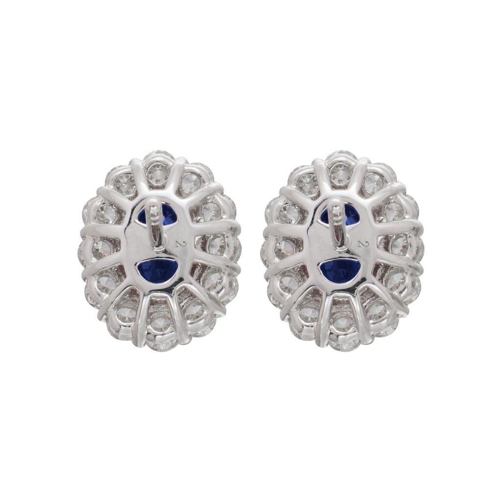 White Gold, 1.05ctw Sapphire and Diamond Stud Earrings