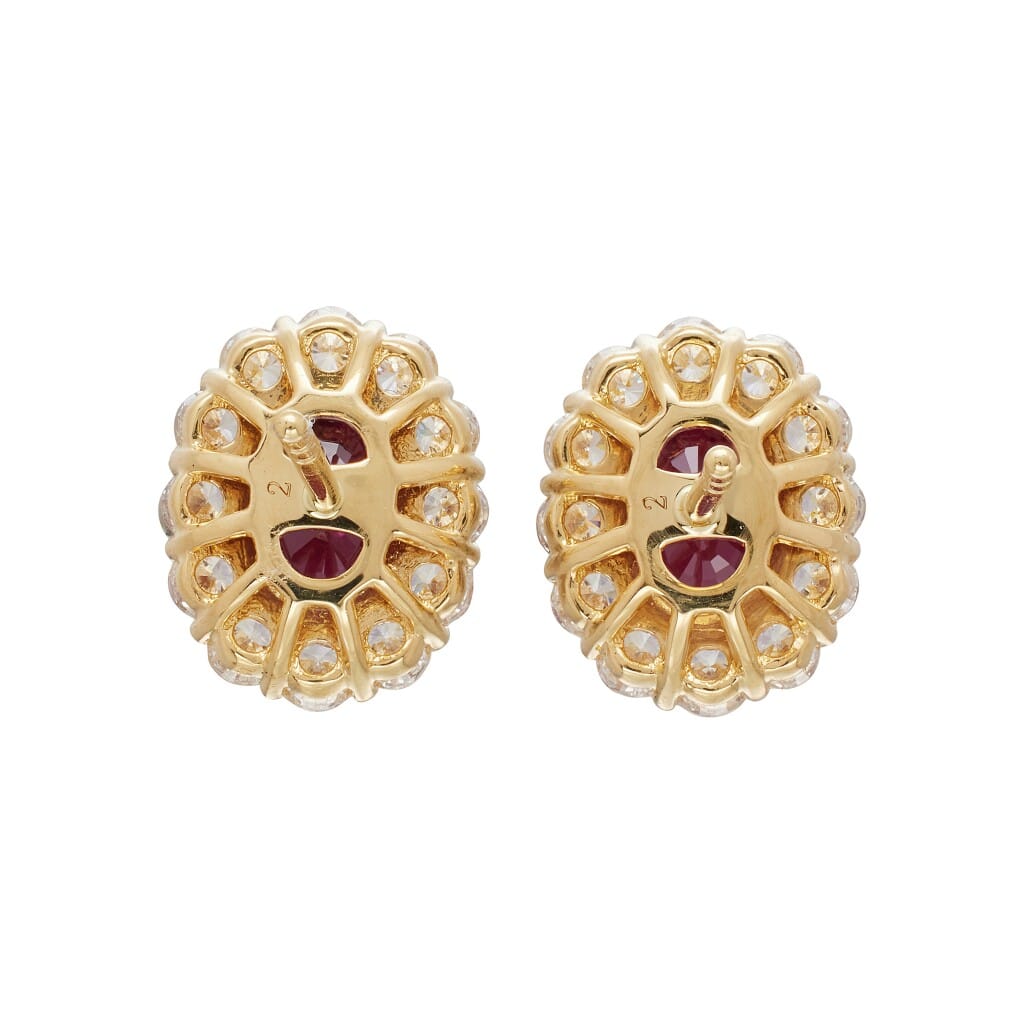 Gold, 1.70ctw Ruby and Diamond Stud Earrings