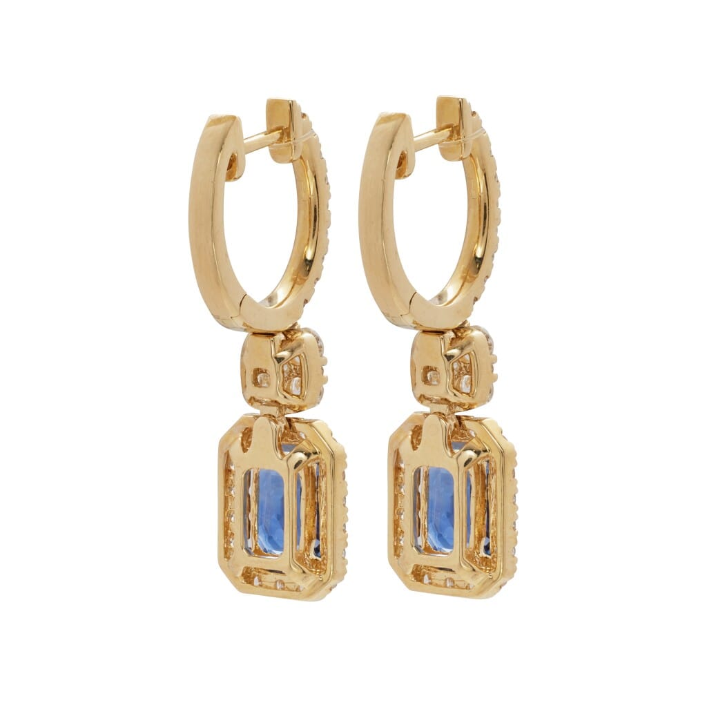 Gold, 1.75ctw Sapphire and Diamond Drop Earrings
