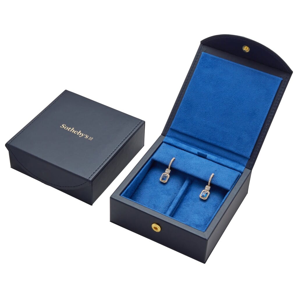 Gold, 1.75ctw Sapphire and Diamond Drop Earrings