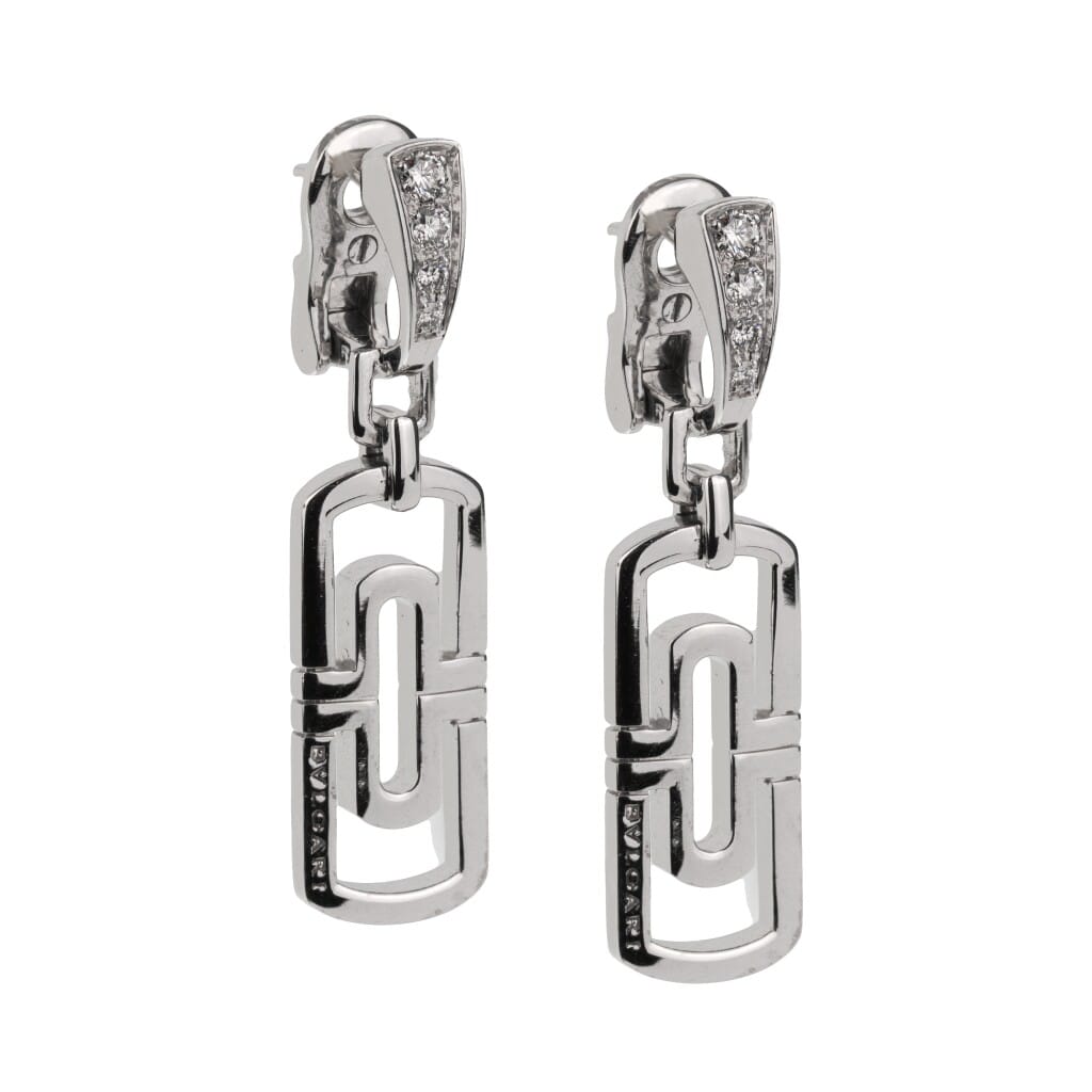 White Gold and Diamond Parentesi Drop Earclips
