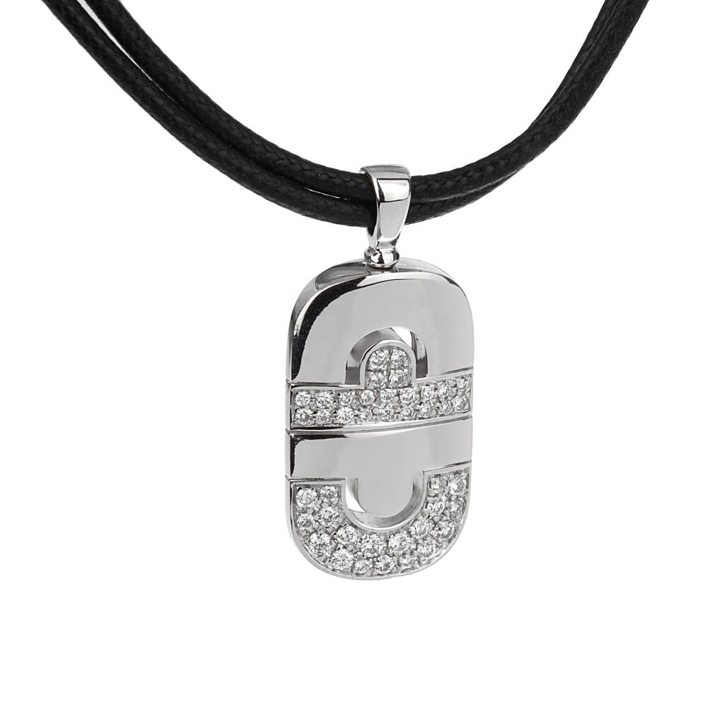 White Gold and Diamond Parentesi Pendant Necklace