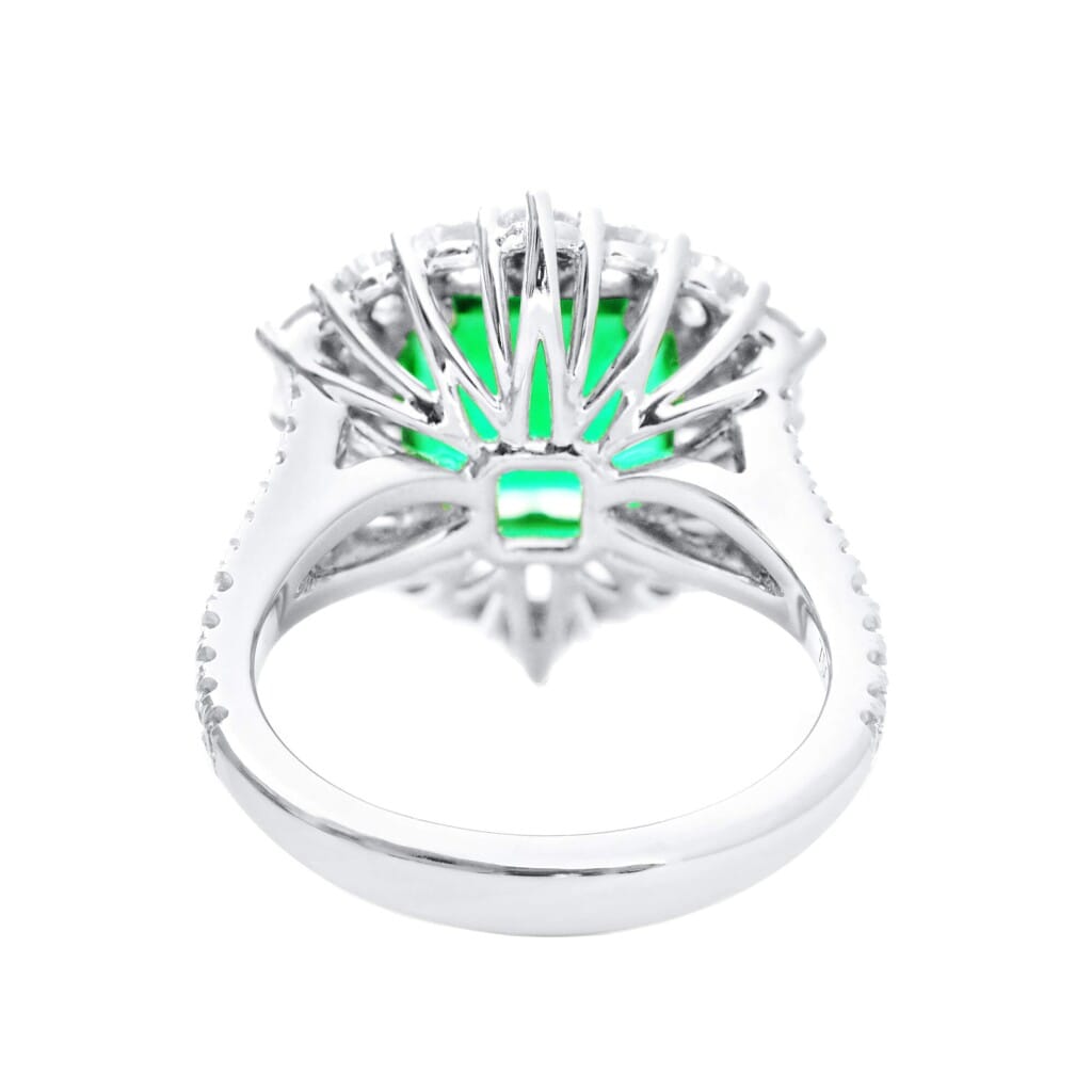 White Gold, 2.64ct Zambian Emerald and Diamond Ring