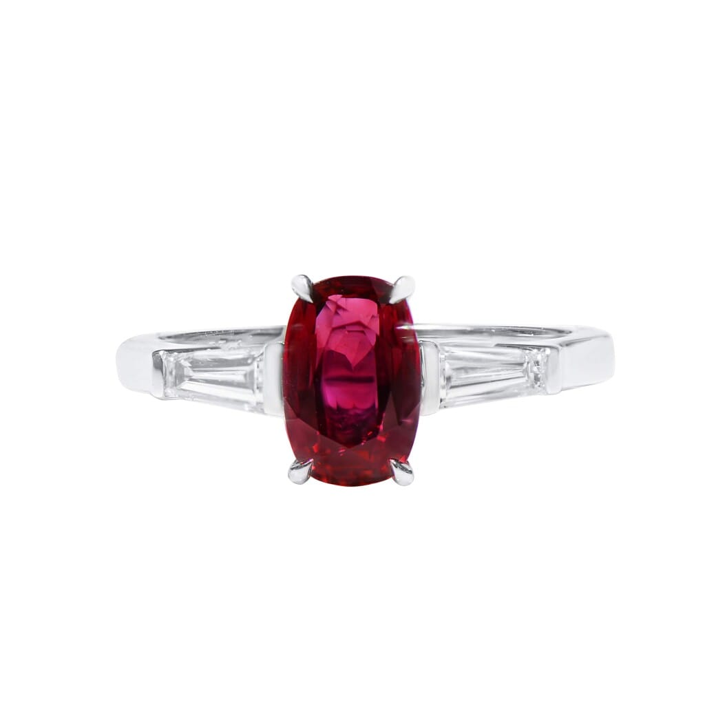 White Gold, 1.91ct Mozambique Ruby and Diamond Ring