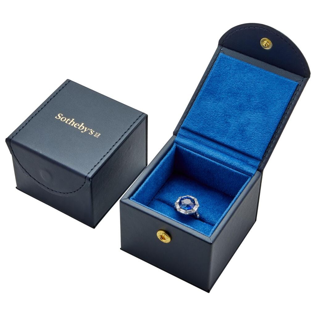 Platinum, 6.39ct Ceylon Sapphire and Diamond Ring