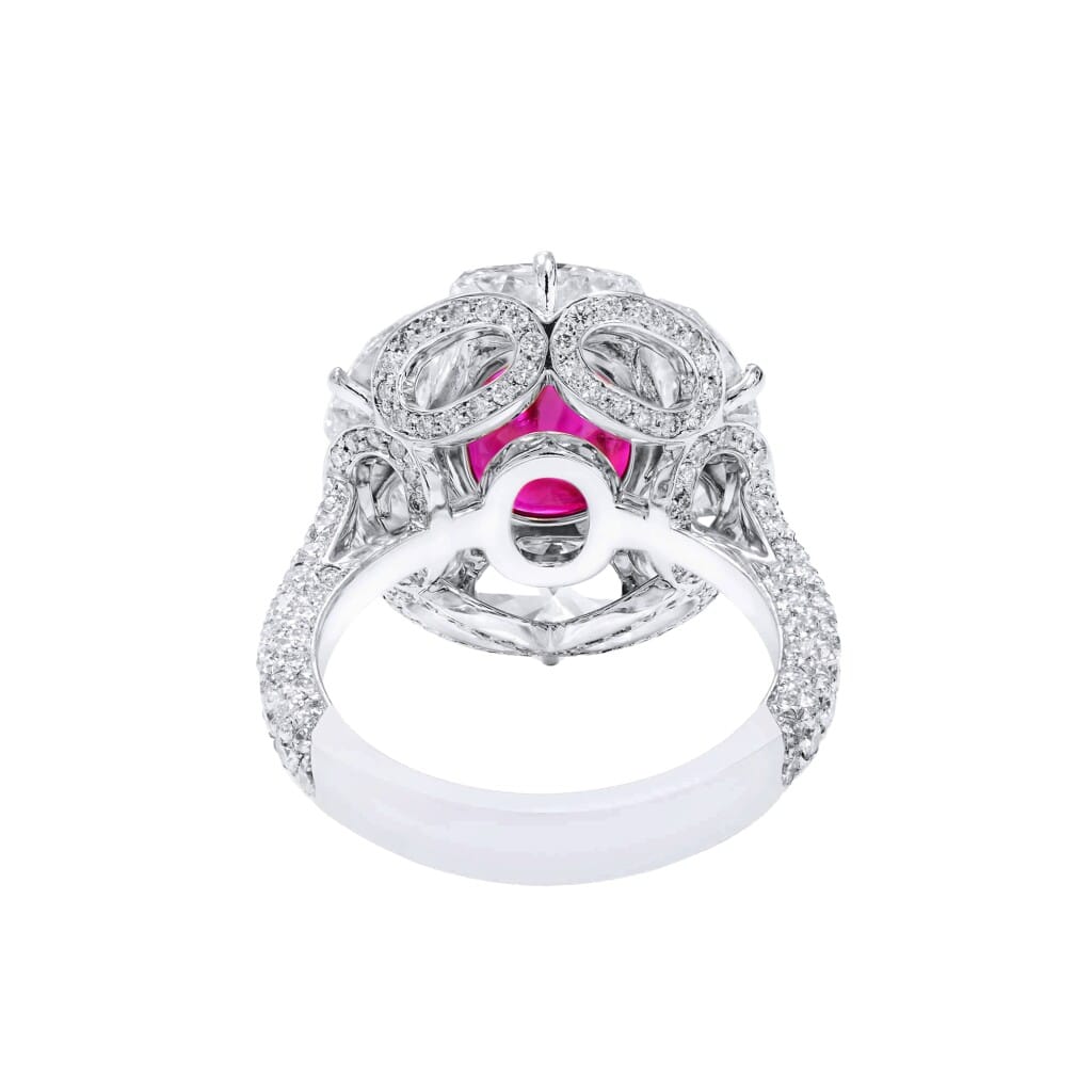 White Gold, 4.02ct Burmese Ruby and Diamond Ring