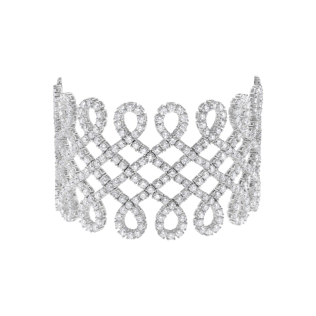 White Gold and 29.00ctw Round Brilliant Cut Diamond Bracelet