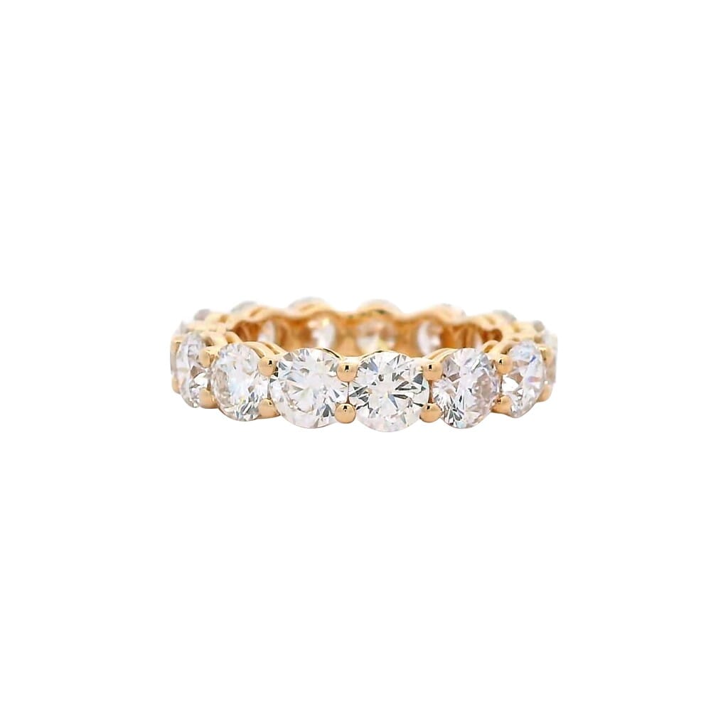 Gold and 5.05ctw Round Brilliant Cut Diamond Eternity Band Ring