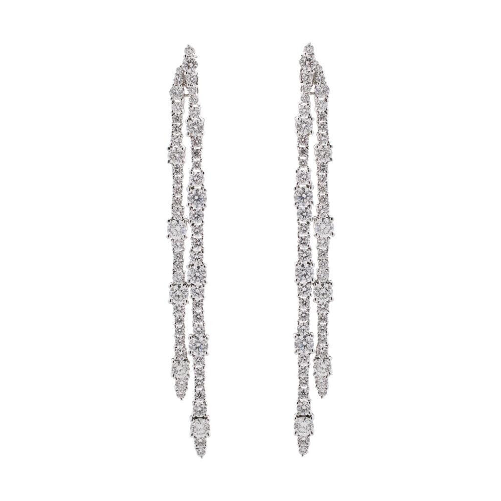 White Gold and Diamond Drop Earrings