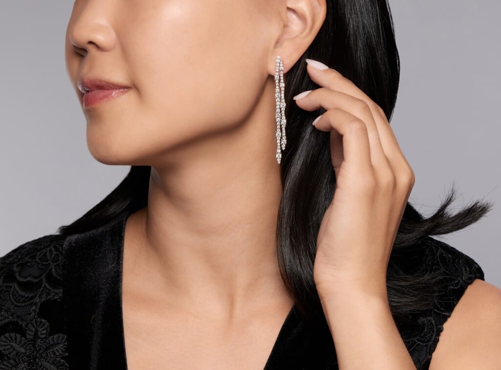 White Gold and Diamond Drop Earrings