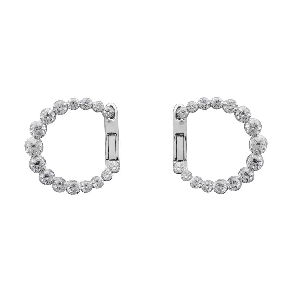White Gold and Diamond Earclips