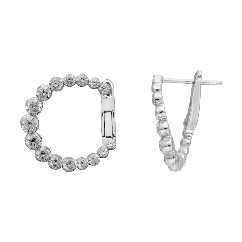 White Gold and Diamond Earclips