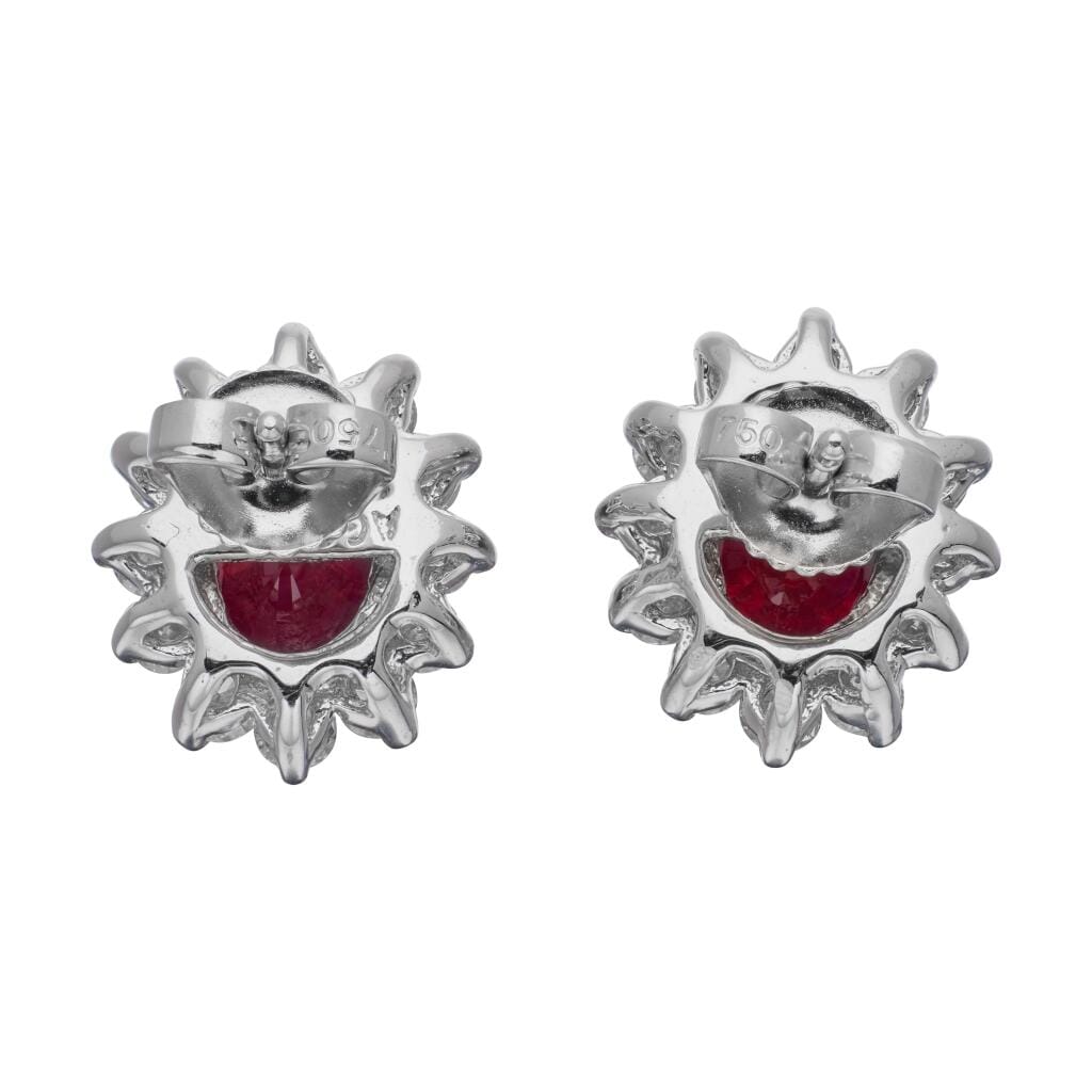 White Gold, 2.20ctw Ruby and Diamond Stud Earrings