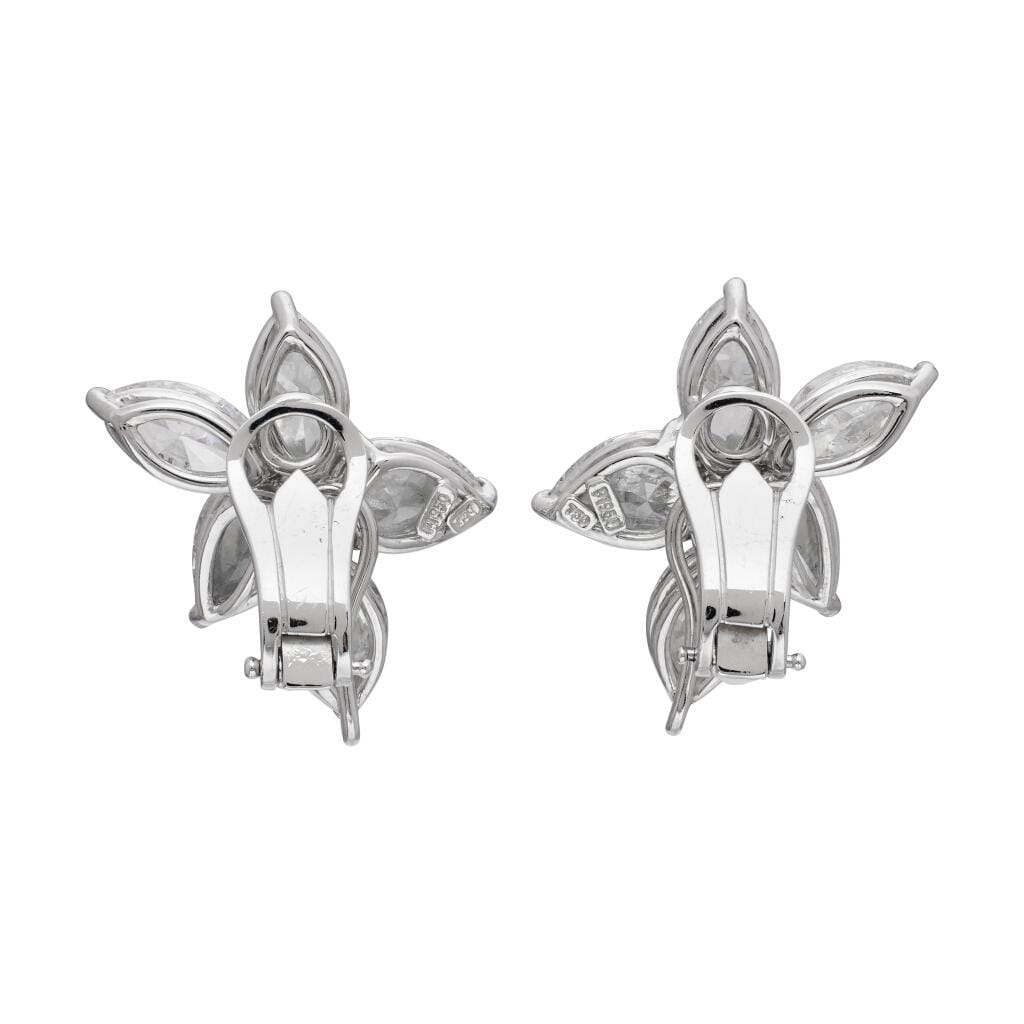Platinum and 7.93ctw Diamond Cluster Earrings