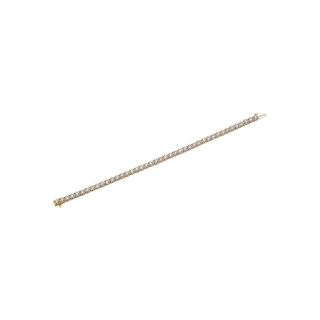 Gold and 11.10ctw Round Brilliant Cut Diamond Tennis Bracelet