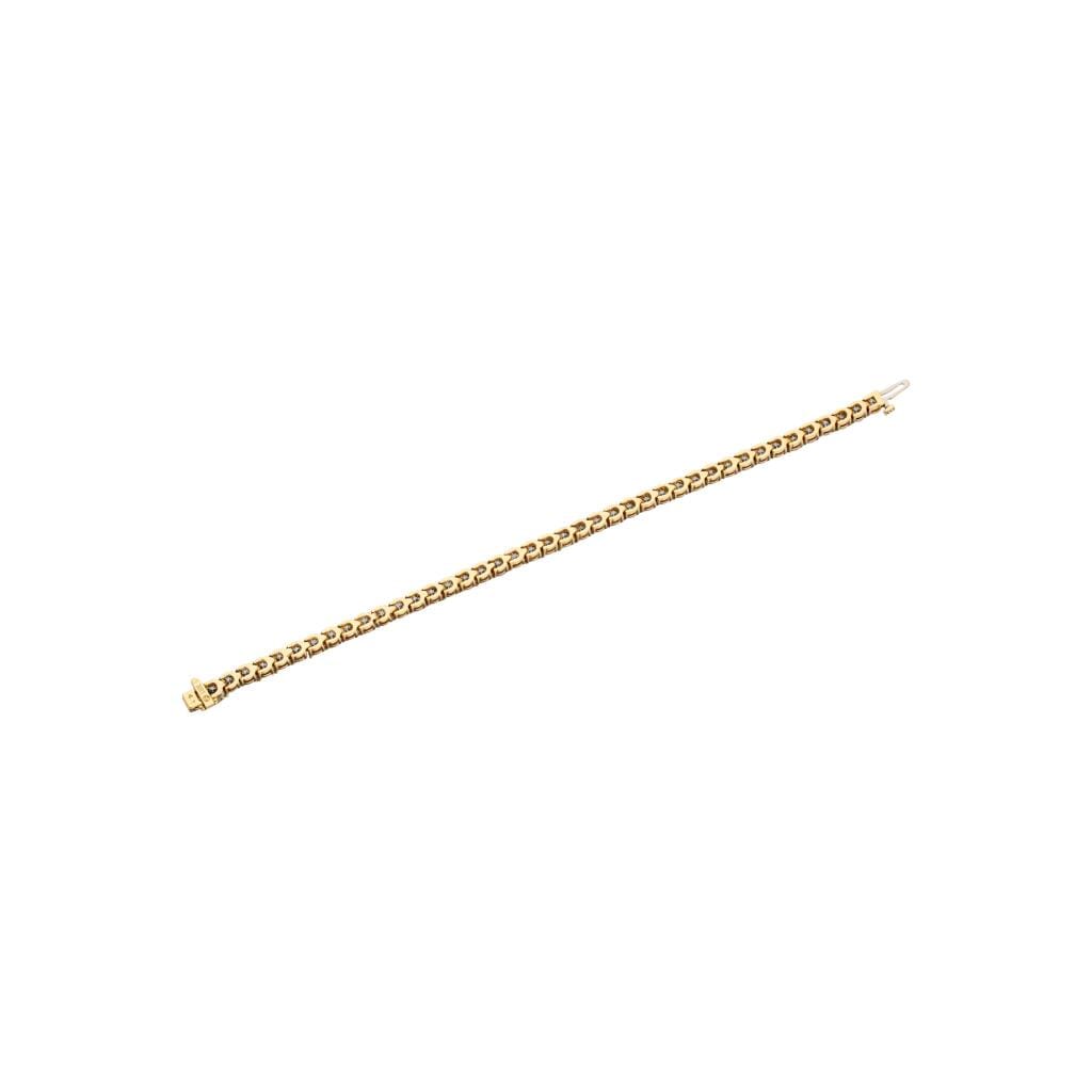 Gold and 11.10ctw Round Brilliant Cut Diamond Tennis Bracelet