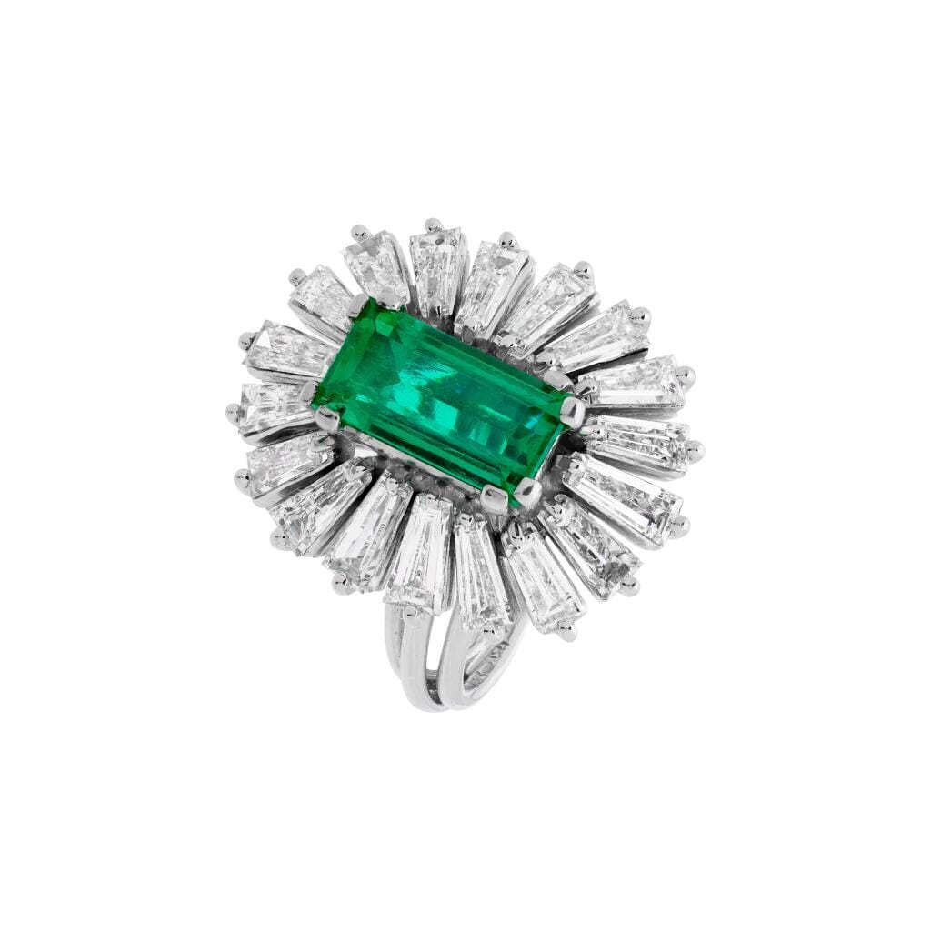 White Gold, 2.40ct Colombian Emerald and Diamond Ring