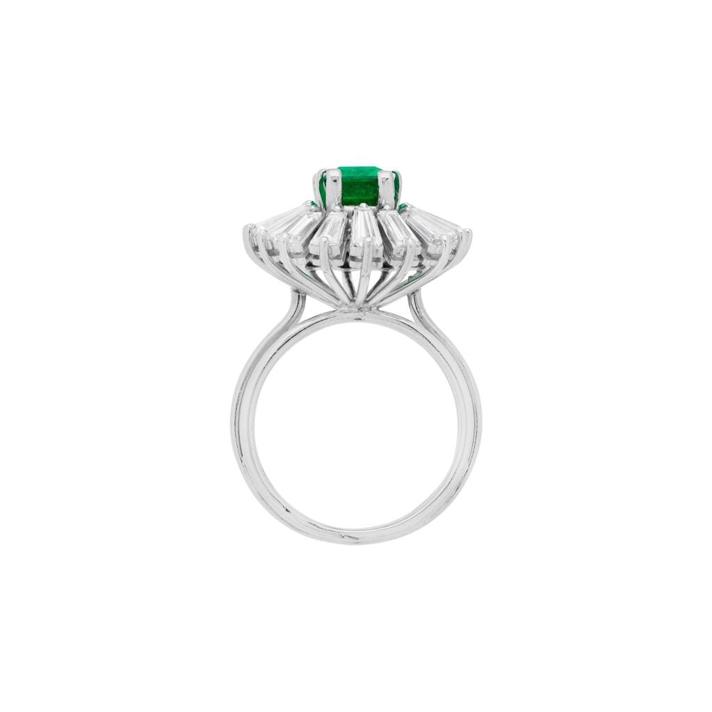 White Gold, 2.40ct Colombian Emerald and Diamond Ring