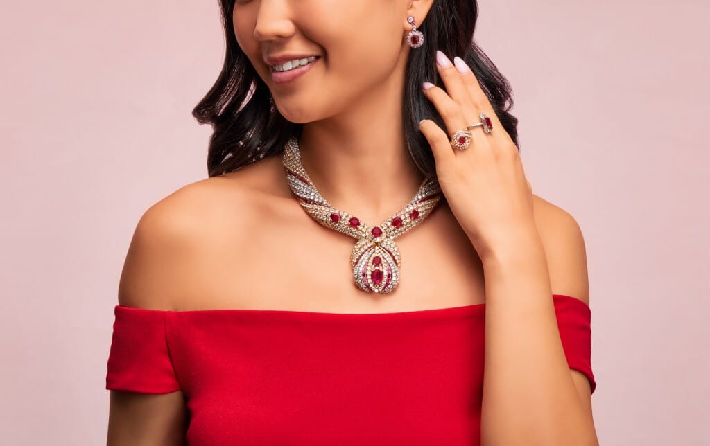 White Gold, 4.07ctw Burmese Spinel, Ruby and Diamond Drop Earrings