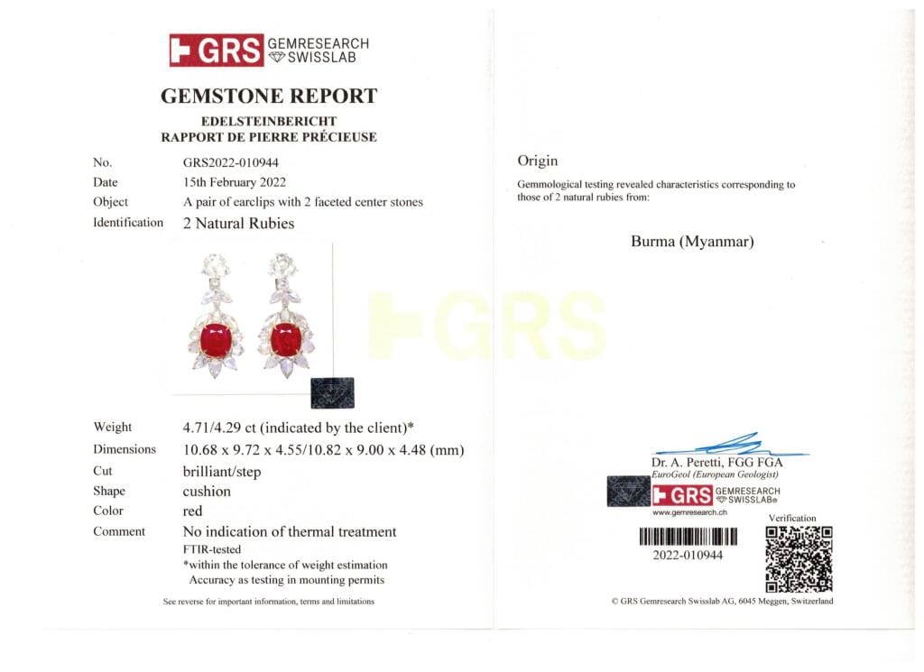 White Gold, 9.00ct Burmese Ruby and Diamond Drop Earrings
