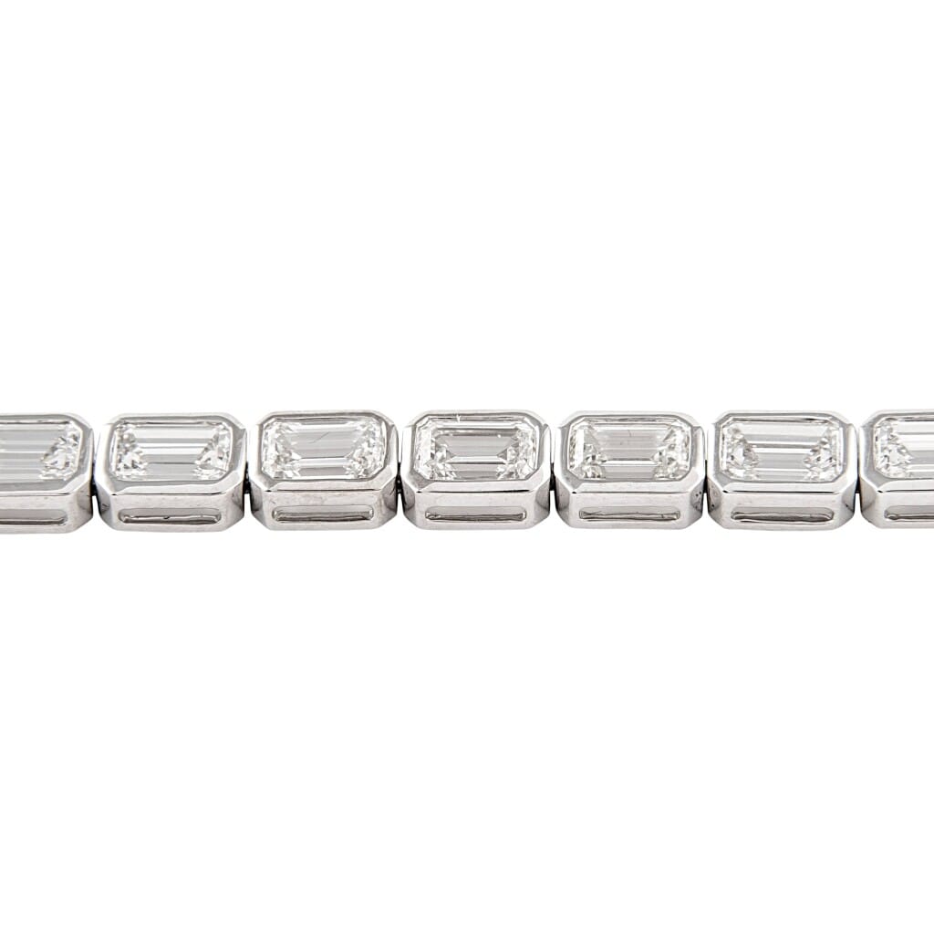 White Gold and 10.05ctw Emerald Cut Diamond Tennis Bracelet