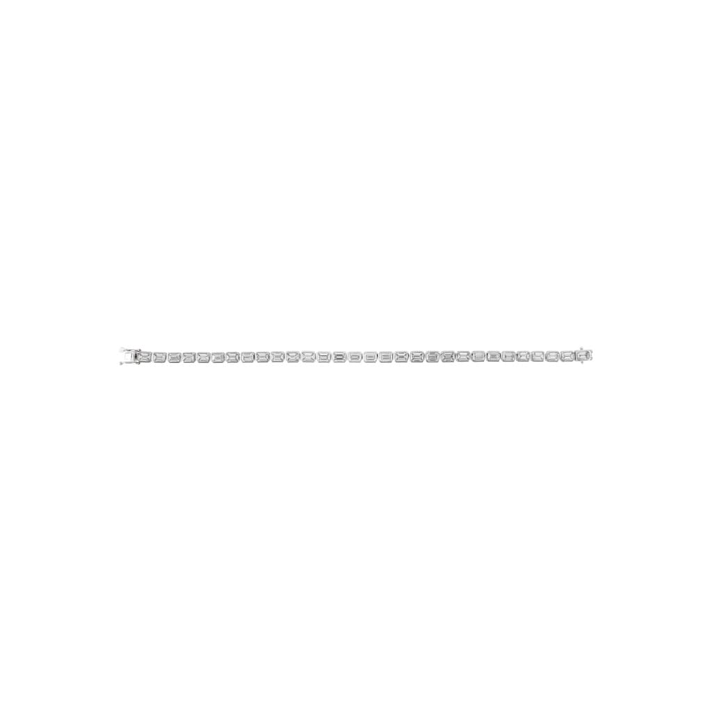 White Gold and 10.05ctw Emerald Cut Diamond Tennis Bracelet