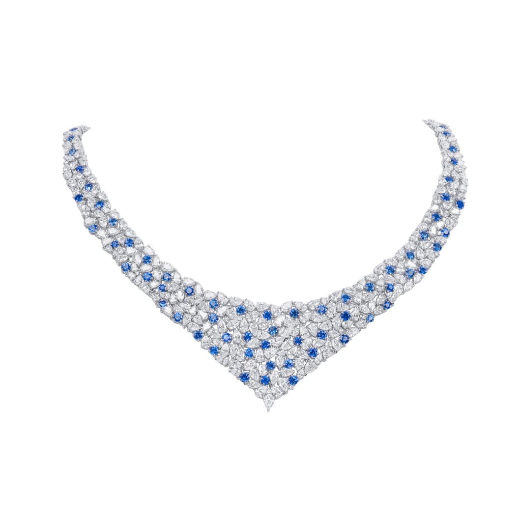 White Gold, Sapphire and Diamond Necklace