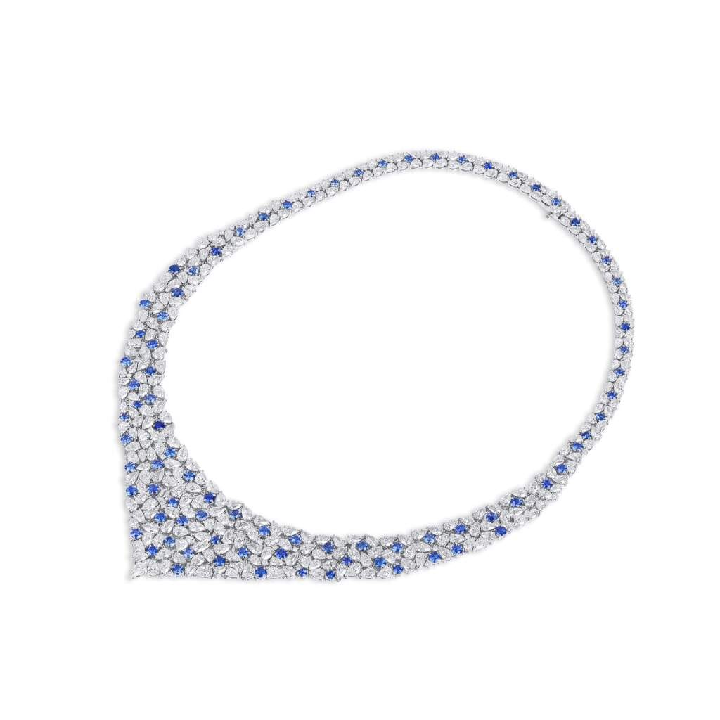 White Gold, Sapphire and Diamond Necklace