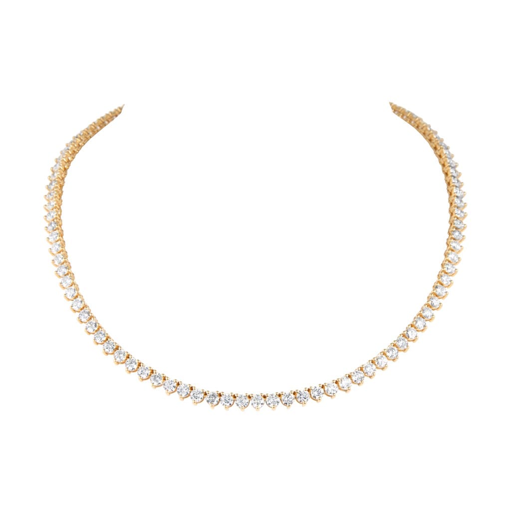 Gold and 19.40ctw Round Brilliant Cut Diamond Rivière Necklace