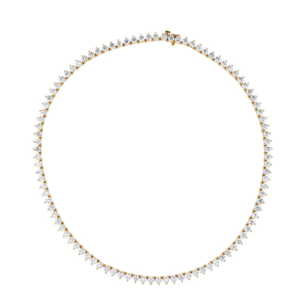 Gold and 19.40ctw Round Brilliant Cut Diamond Rivière Necklace