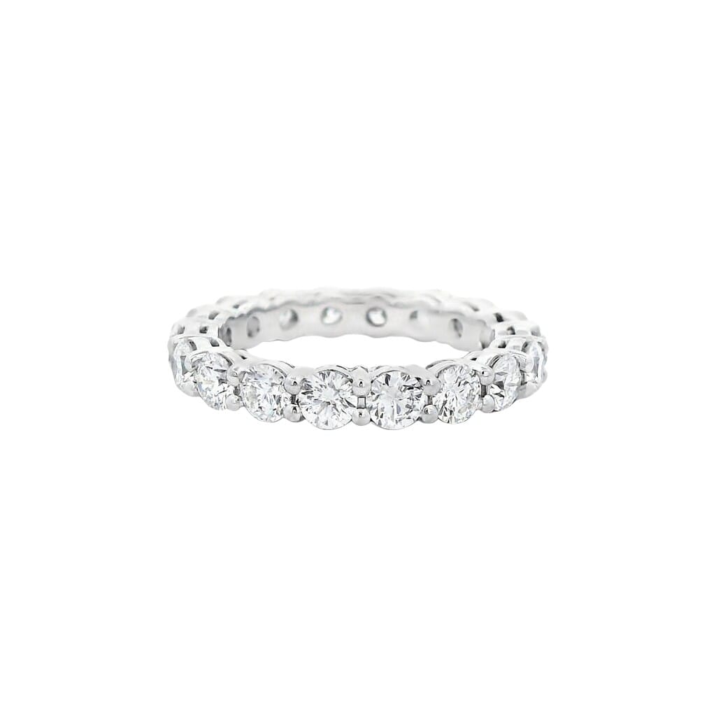 Platinum and 2.15ctw Round Brilliant Cut Diamond Eternity Band Ring