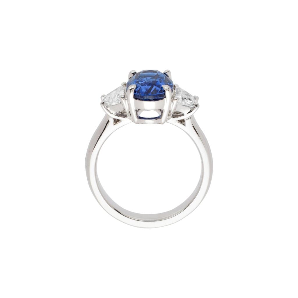 Platinum, 4.25ct Ceylon Sapphire and Diamond Ring