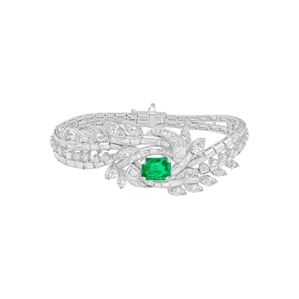 Platinum, 3.05ct Colombian Emerald and Diamond Bracelet