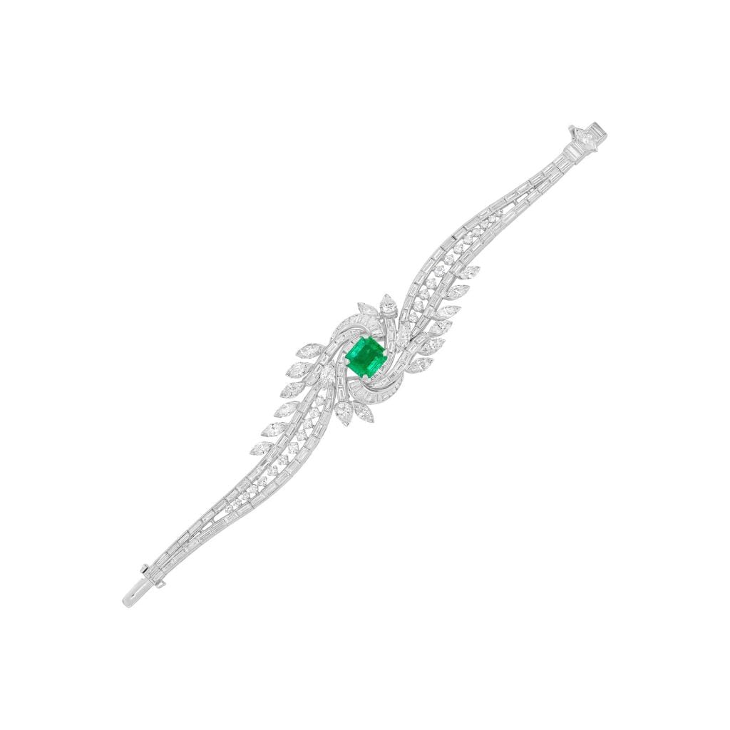 Platinum, 3.05ct Colombian Emerald and Diamond Bracelet