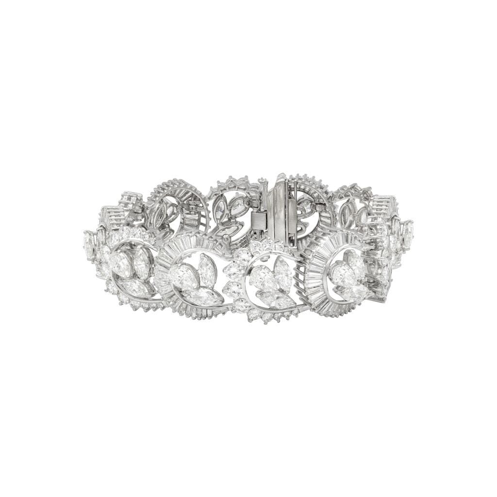 Platinum and Fancy Cut Diamond Bracelet