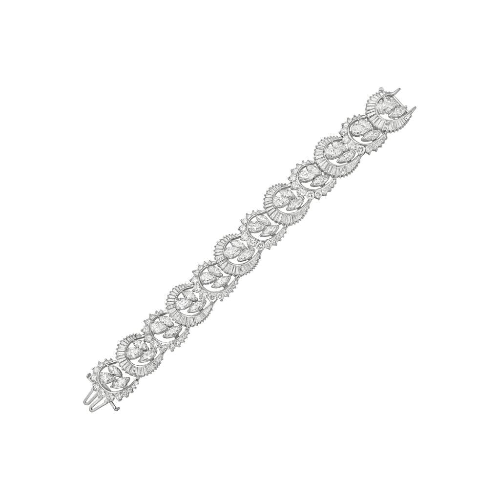 Platinum and Fancy Cut Diamond Bracelet