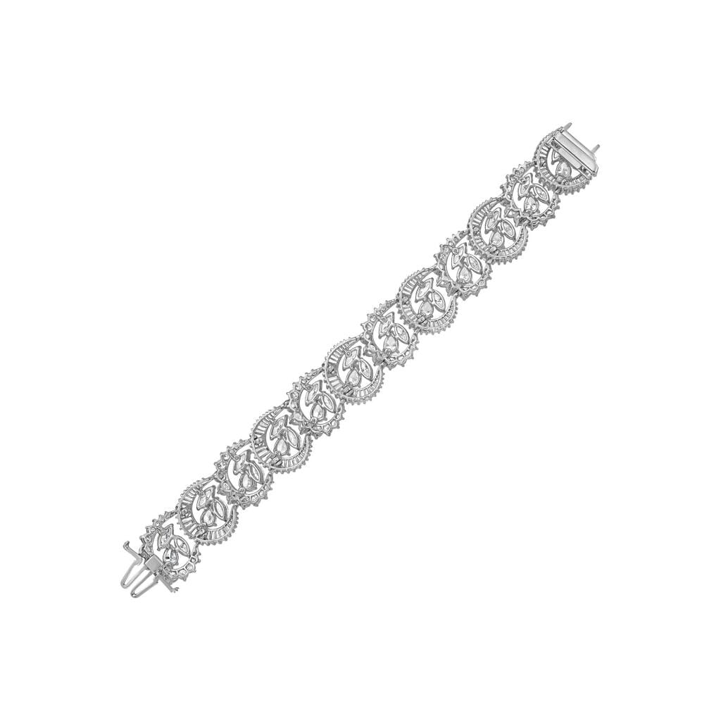 Platinum and Fancy Cut Diamond Bracelet