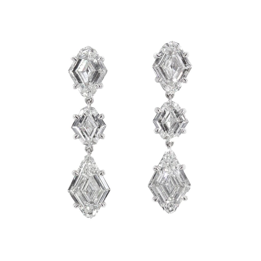 Platinum and Diamond Drop Earrings