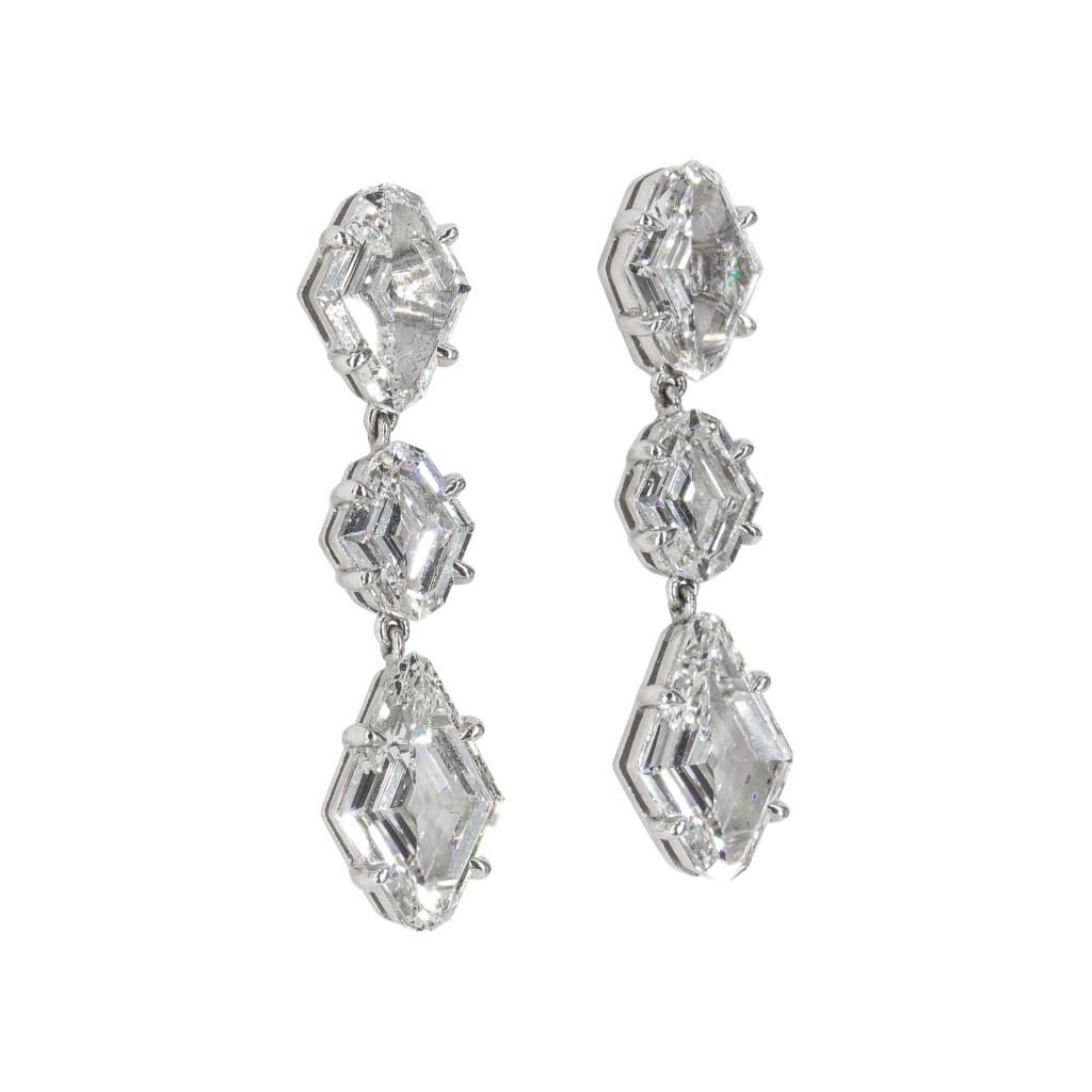 Platinum and Diamond Drop Earrings