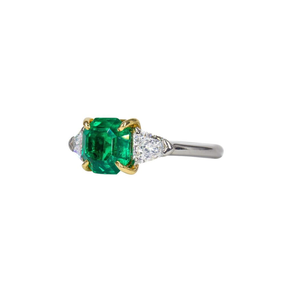 Platinum, Gold, 1.84ct Colombian Emerald and Diamond Ring