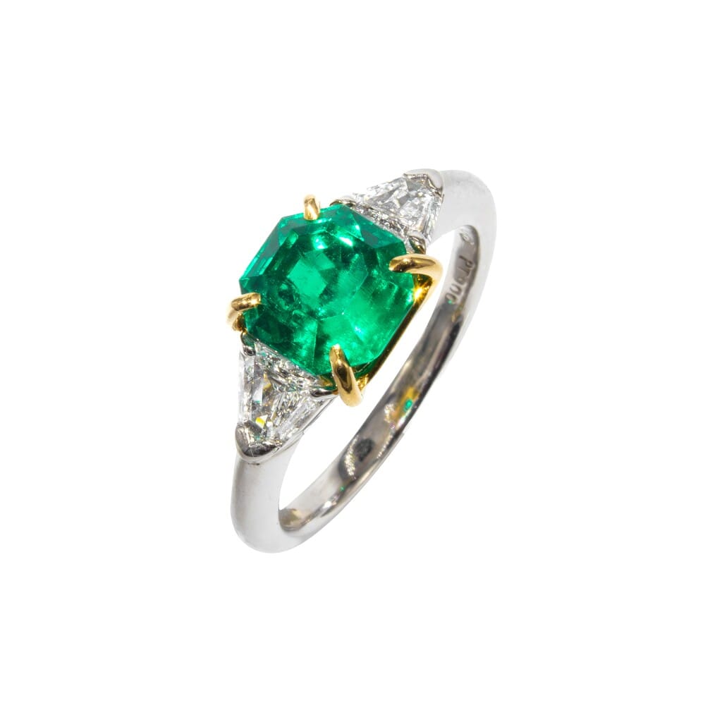 Platinum, Gold, 1.84ct Colombian Emerald and Diamond Ring