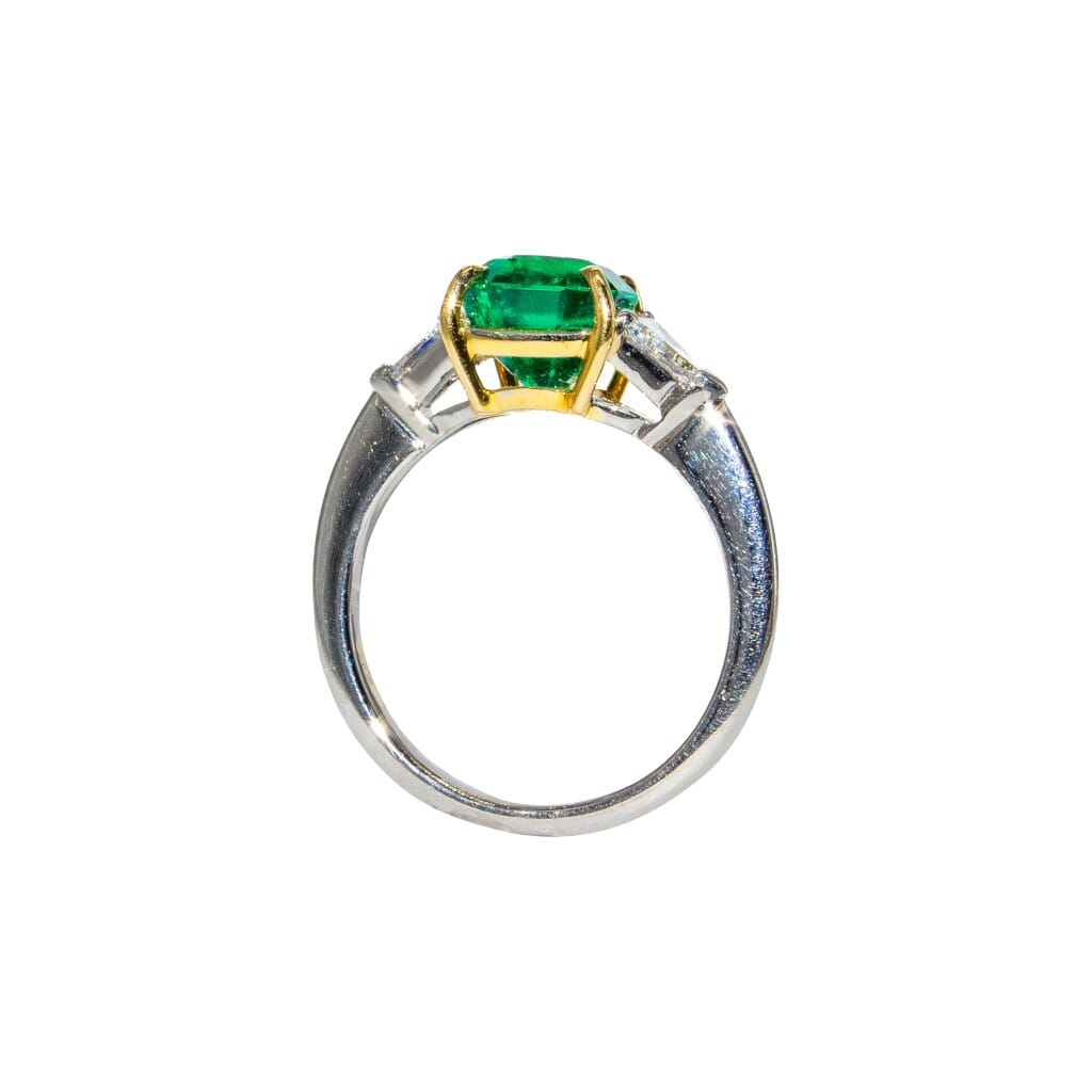 Platinum, Gold, 1.84ct Colombian Emerald and Diamond Ring