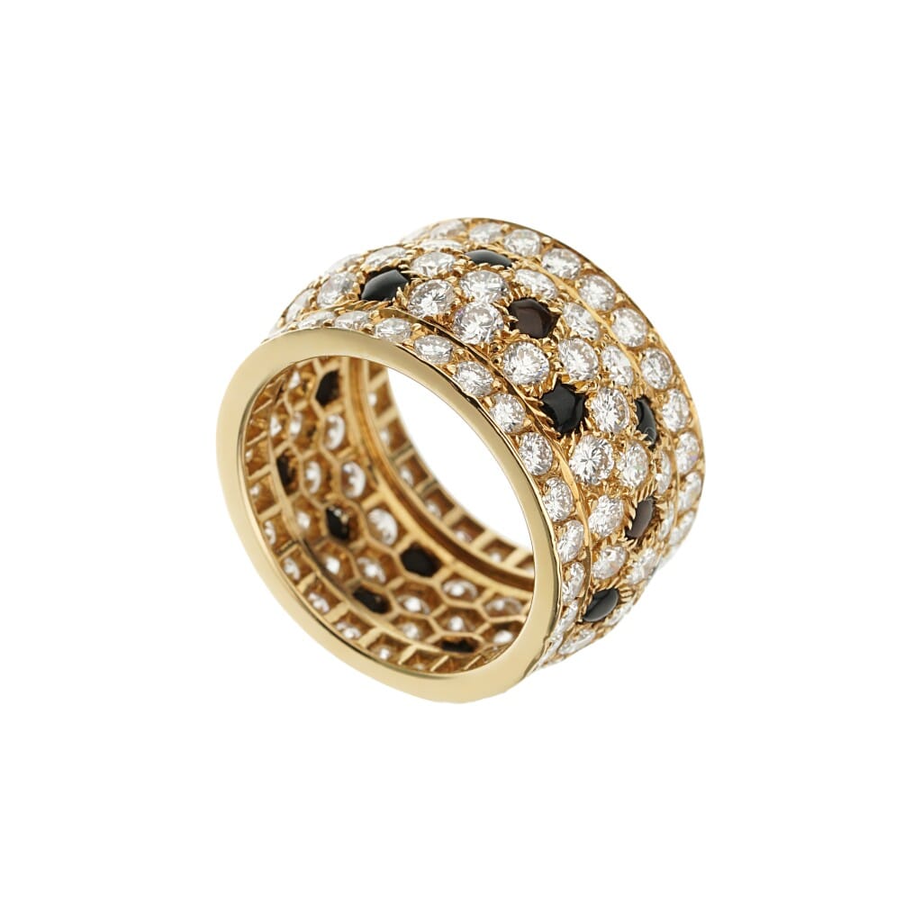 Gold, Onyx and Diamond Panthère Nigeria Ring