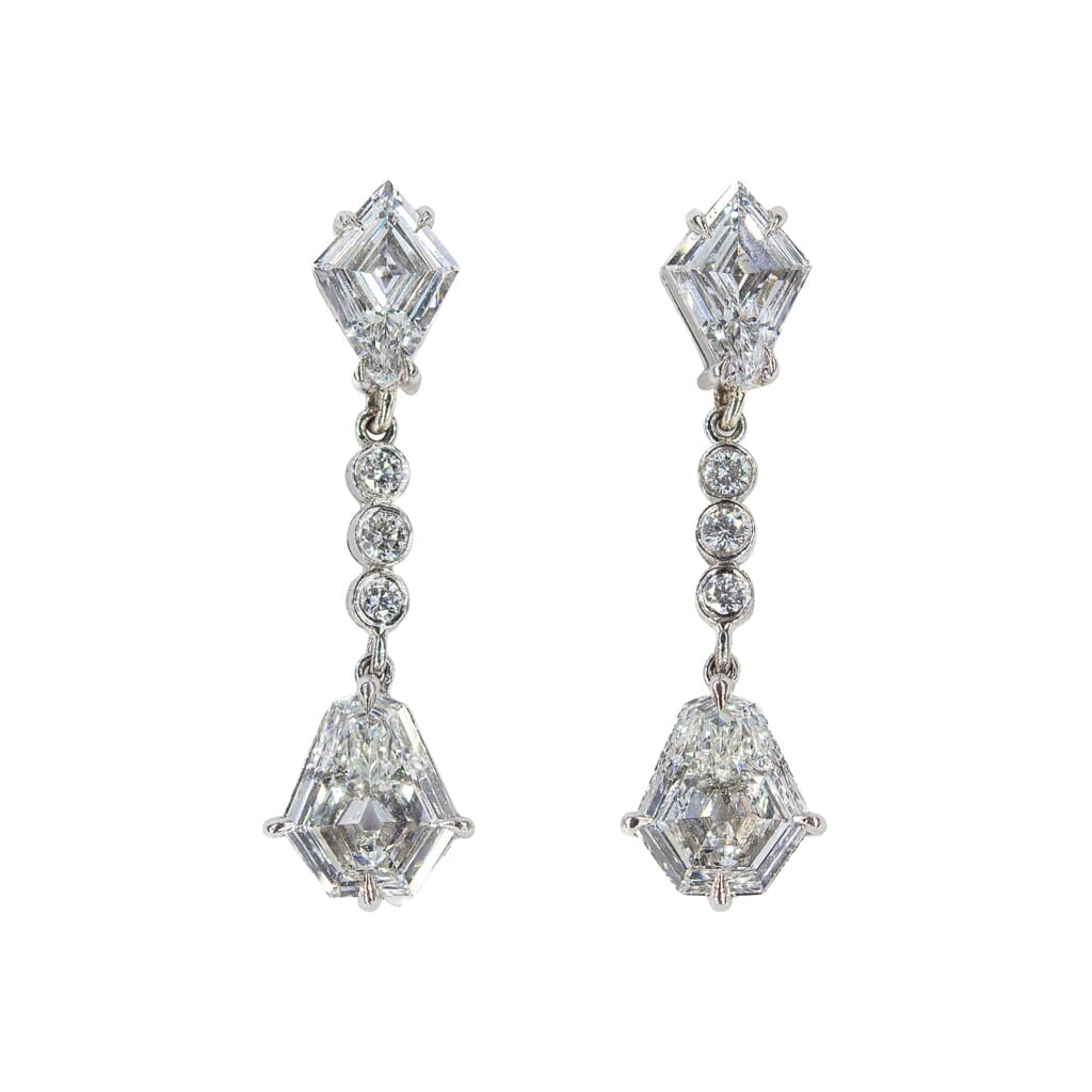 Platinum and Diamond Drop Earrings