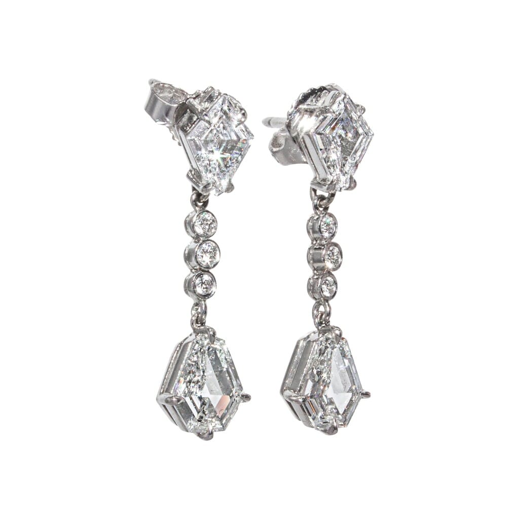 Platinum and Diamond Drop Earrings