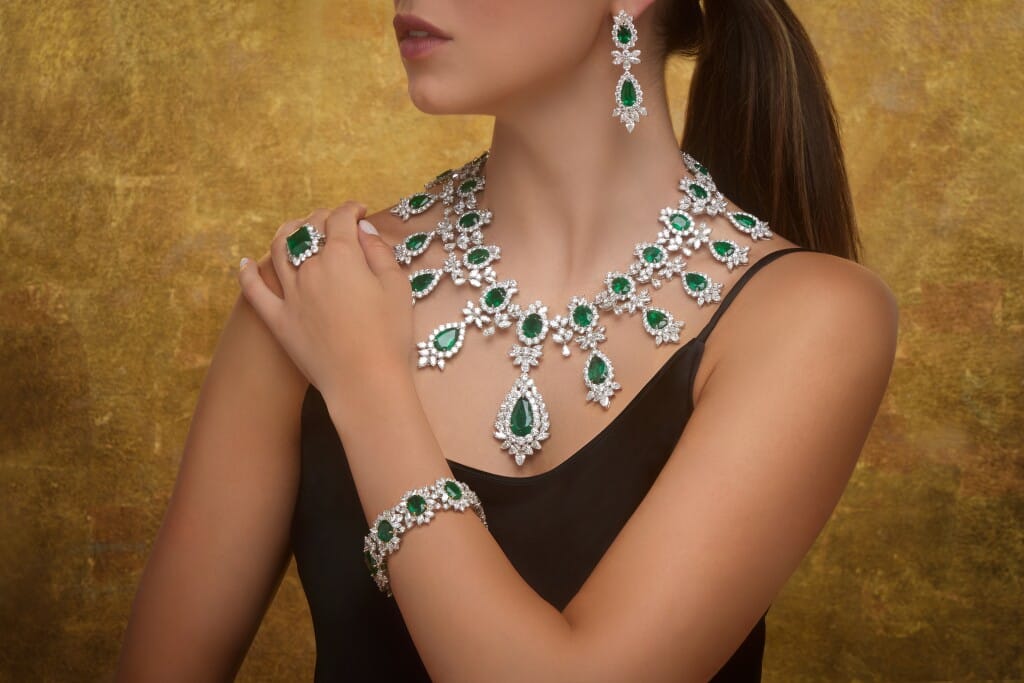 Platinum, 12.36ctw Zambian Emerald and Diamond Earrings