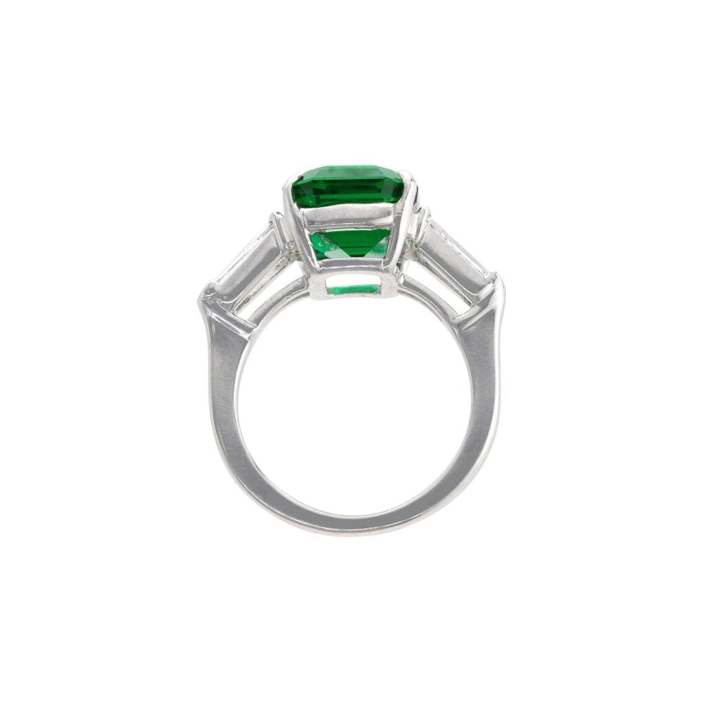 White Gold, 3.42ct Zambian Emerald and Diamond Ring