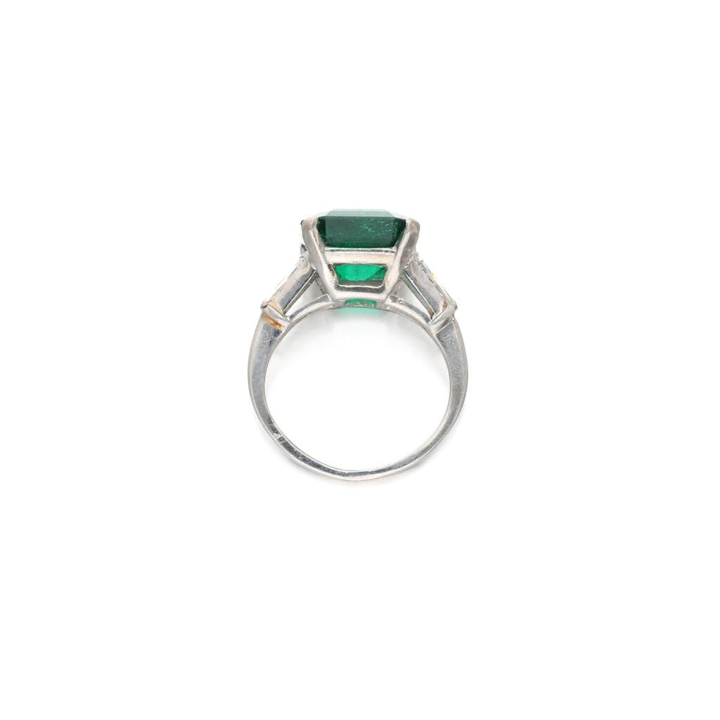 Platinum, 5.91ct Zambian Emerald and Diamond Ring